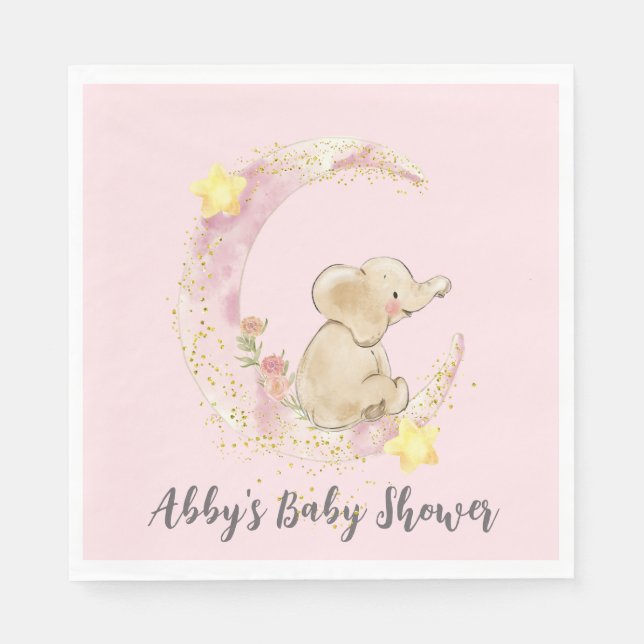 Elephant Sitting On a Moon Napkin (Front)