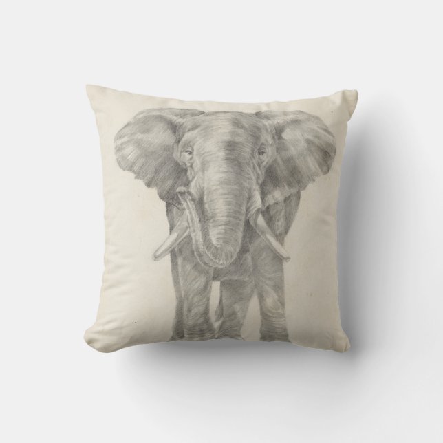 Elephant Sketch Cushion (Front)