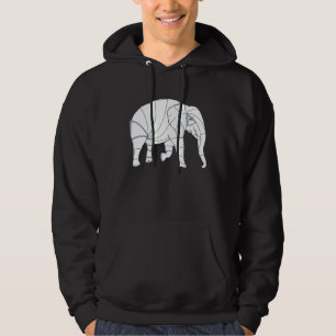 Elephant sketch style pattern indian elephant afri hoodie