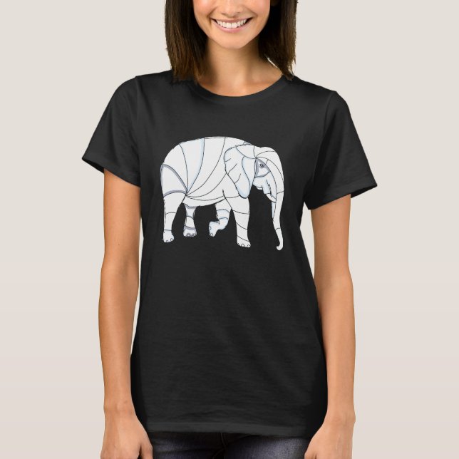 Elephant sketch style pattern indian elephant afri T-Shirt (Front)