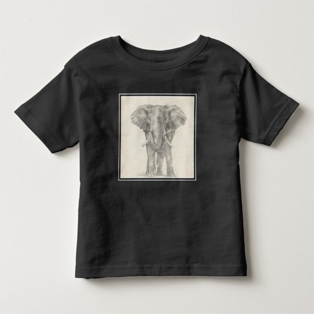 Elephant Sketch Toddler T-Shirt (Front)
