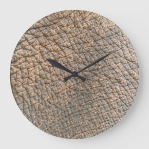 Elephant Skin: Abstract Texture Background Large Clock