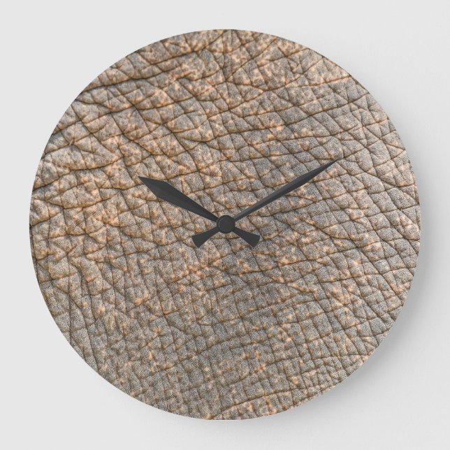 Elephant Skin: Abstract Texture Background Large Clock (Front)