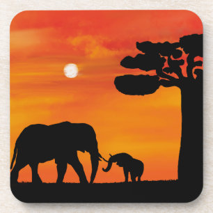 elephant, ,sky ,animals ,sunrise ,nature ,africa , coaster
