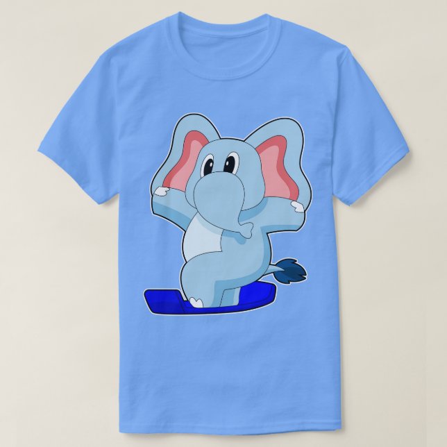 Elephant Snowboard Winter sports T-Shirt (Design Front)