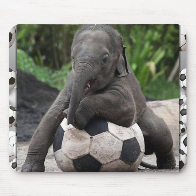 Elephant Soccer Mouse Pad (Front)
