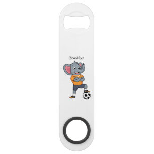 Elephant soccer player cartoon illustration 