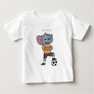 Elephant soccer player cartoon illustration  baby T-Shirt