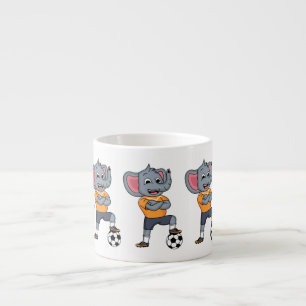 Elephant soccer player cartoon illustration   espresso cup