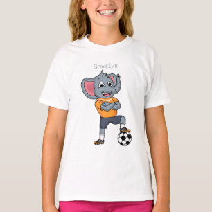Elephant soccer player cartoon illustration  T-Shirt