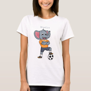 Elephant soccer player cartoon illustration T-Shirt