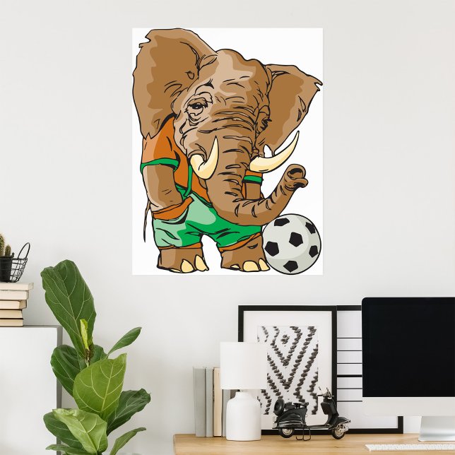 Elephant Soccer Player Funny Sports Animal  Poster (Creator Uploaded)