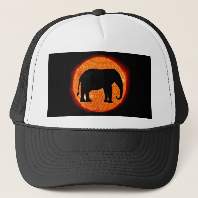 Elephant Solar Eclipse Trucker Hat (Front)