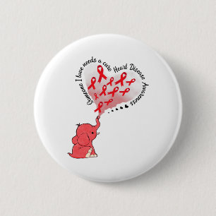 Elephant Someone I Love Needs A Cure Heart Disease 6 Cm Round Badge