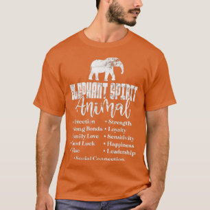 Elephant Spirit Animal Elephants Lover Distressed T-Shirt