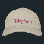 Elephant Spirit Animal Rustic Stone Pink Embroidered Hat<br><div class="desc">Personalised pink embroidered Elephant,  stone District Threads Distressed Chino Twill vintage baseball cap. A cute accessory or birthday gift idea.</div>