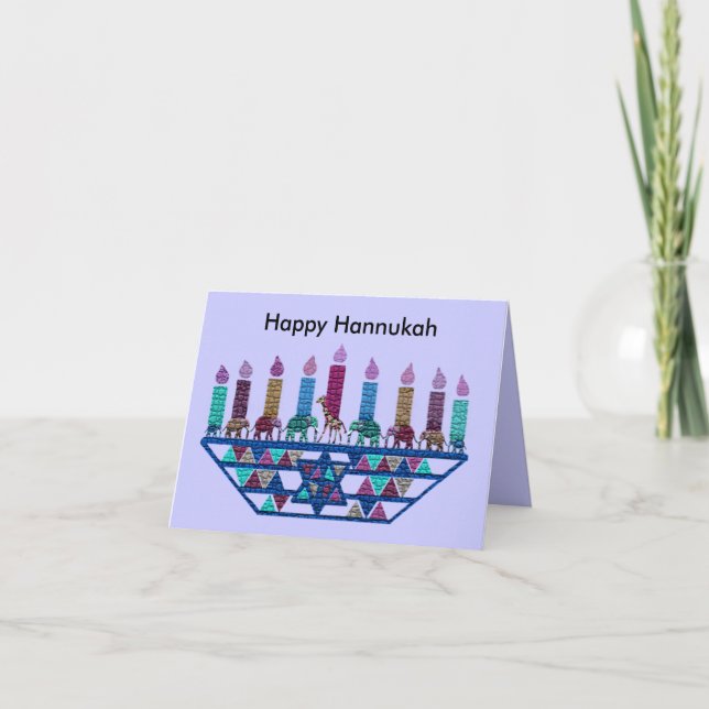 Elephant Star Menorah Cards (Front)