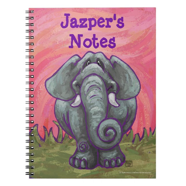 Elephant Stationery Spiral Notebook (Front)