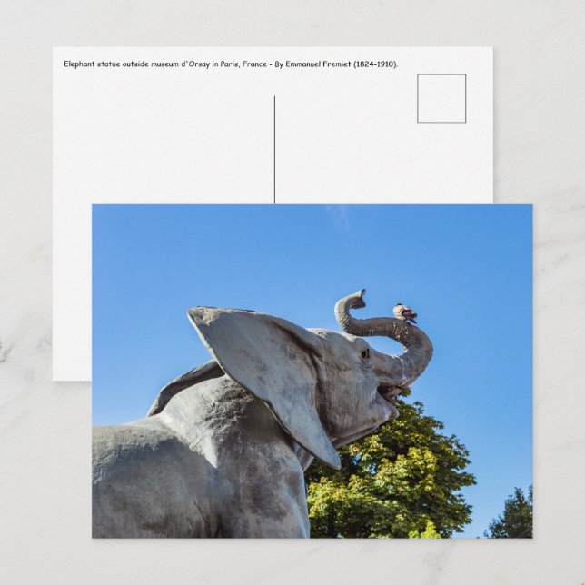 Elephant statue outside museum d'Orsay in Paris Postcard (Front/Back)