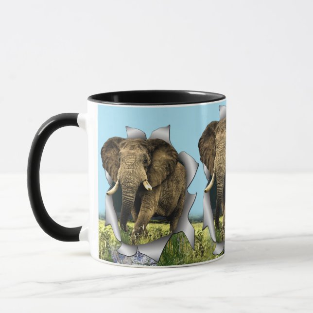 Elephant Stepping Through Paper Mug (Left)