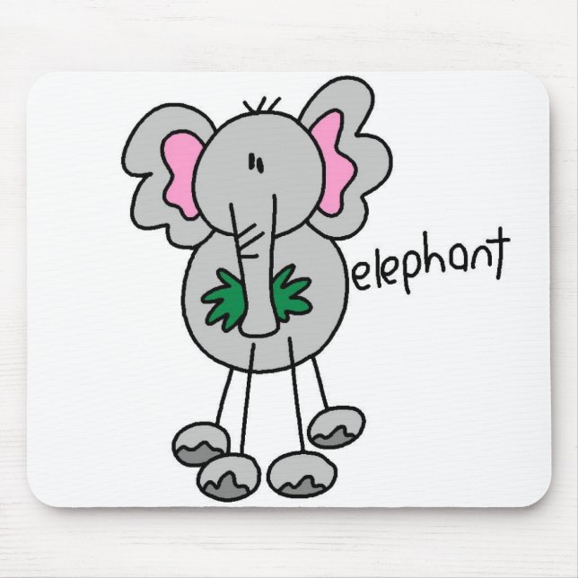 Elephant Stick Figure Mousepad (Front)