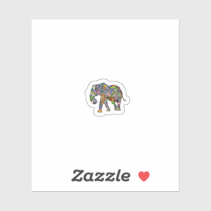 Elephant Sticker Sheet   Colourful Mini Decals