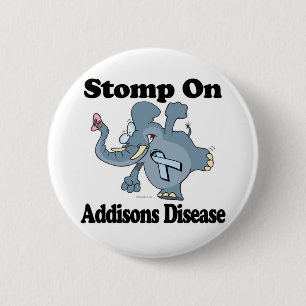 Elephant Stomp On Addisons Disease 6 Cm Round Badge