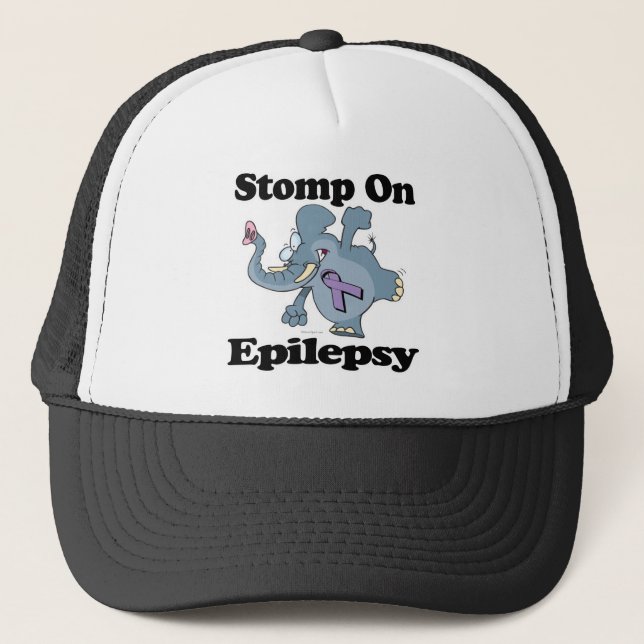 Elephant Stomp On Epilepsy Trucker Hat (Front)
