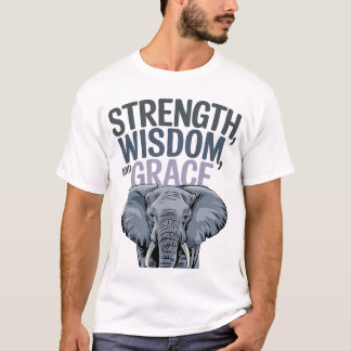 Elephant 'Strength, Wisdom, Grace' Art T-Shirt