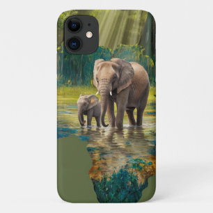 Elephant Stroll Through African Waters Case-Mate iPhone Case