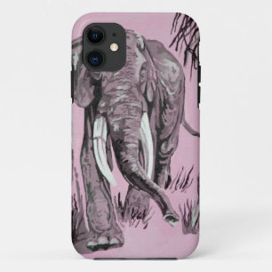 Elephant Strolling Through Wooded Savanna In Pink Case-Mate iPhone Case