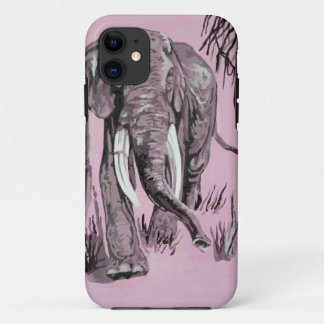 Elephant Strolling Through Wooded Savanna In Pink iPhone 11 Case
