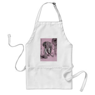 Elephant Strolling Through Wooded Savanna In Pink Standard Apron