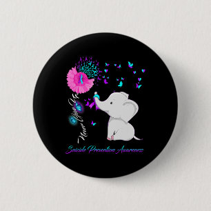 Elephant Suicide Prevention Awareness - Ribbon Gif 6 Cm Round Badge