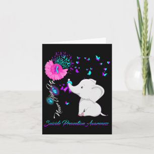 Elephant Suicide Prevention Awareness - Ribbon Gif Card