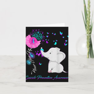 Elephant Suicide Prevention Awareness Ribbon Gif Card
