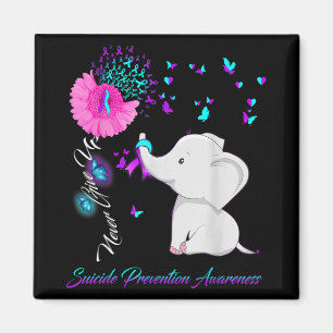 Elephant Suicide Prevention Awareness Ribbon Gif  Magnet