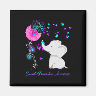 Elephant Suicide Prevention Awareness - Ribbon Gif Magnet