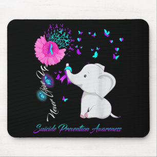 Elephant Suicide Prevention Awareness Ribbon Gif Mouse Pad