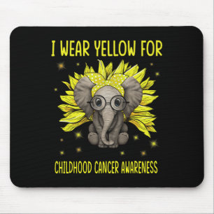 Elephant Sunflower I Wear For Yellow Childhood Can Mouse Pad