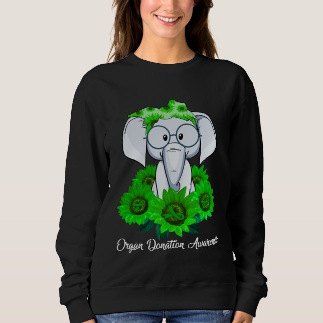 Elephant Sunflower Organ Donation Awareness Costum Sweatshirt (Front)