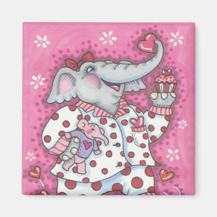 Elephant Sweetheart VALENTINE MAGNET Square
