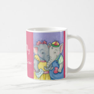 Elephant Sweethearts BE MY VALENTINE MUG Customise