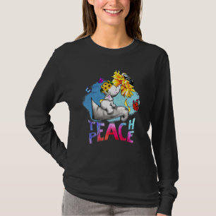 Elephant Teach Peace Sunflower T-Shirt