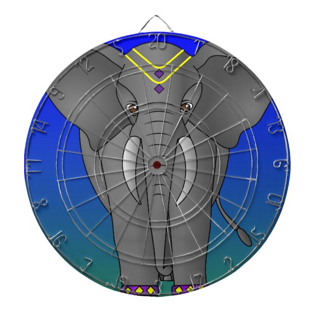 Elephant Themed Dartboard (Front)