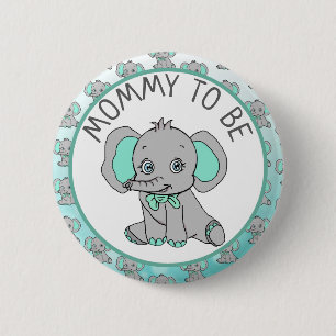 Elephant Themed Mum to Be Baby Shower 6 Cm Round Badge