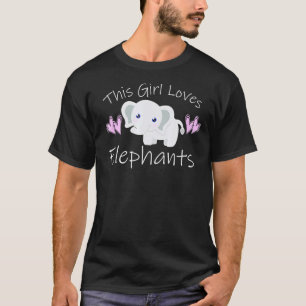 Elephant This Girl Loves Elephants Cute Kid T-Shirt