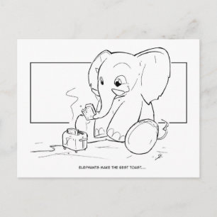 Elephant Toast Postcard