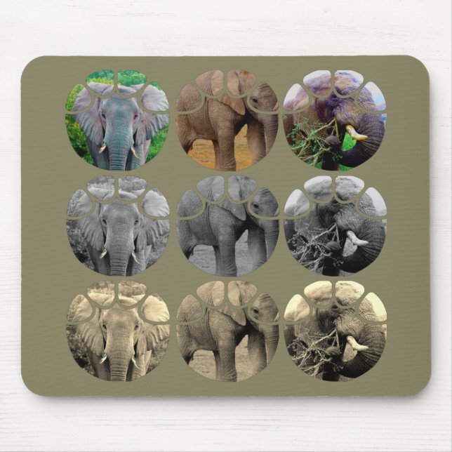 elephant tones | Sepia BW Colour Mouse Pad (Front)