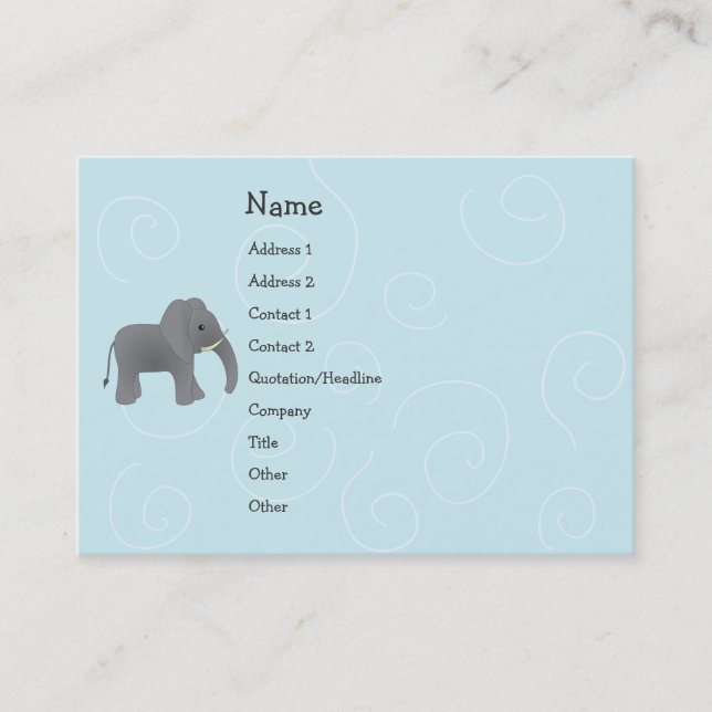 Elephant  Toy Business Card (Front)